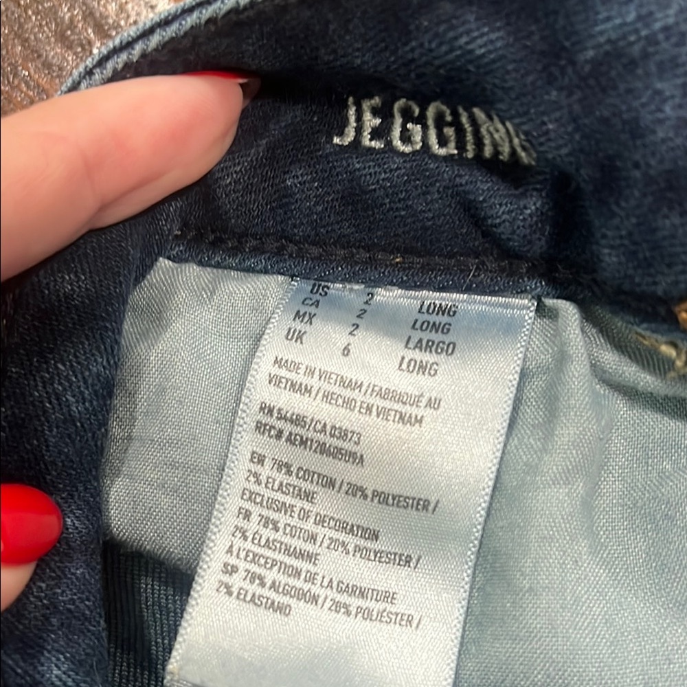American Eagle Women's Stretchy Dark Blue Jeans Jeggings Skinny Jeans 2 Long - Picture 4 of 7